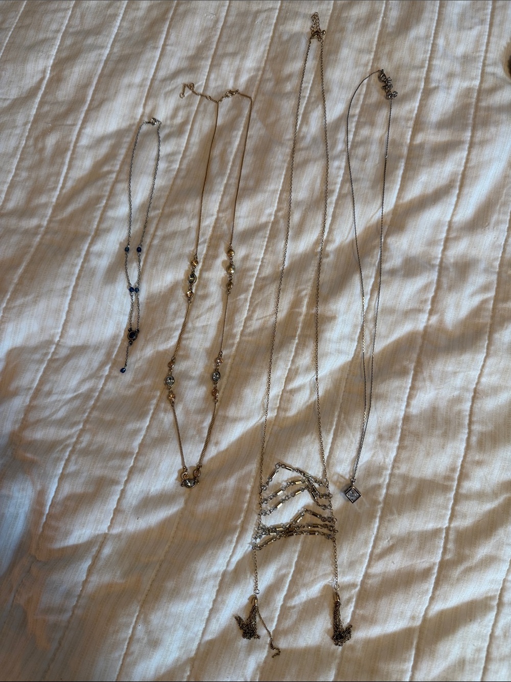 Silver and Gold Tone Mixed Metal Layered Necklaces - Women Jewelry